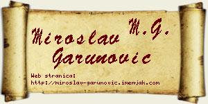 Miroslav Garunović vizit kartica